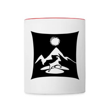 high alps ibex mountain ibex symbol - Contrasting Mug - white/red - Front