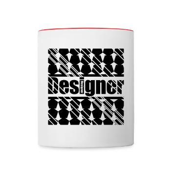 Designer Default Shirt - Tasse zweifarbig - Weiß/Rot - Vorne
