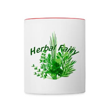 KräuterFee herbal fairy - Tasse zweifarbig - Weiß/Rot - Vorne