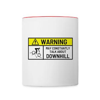 Avertissement peut constamment parler de descente - Mug contrasté - blanc/rouge - Devant