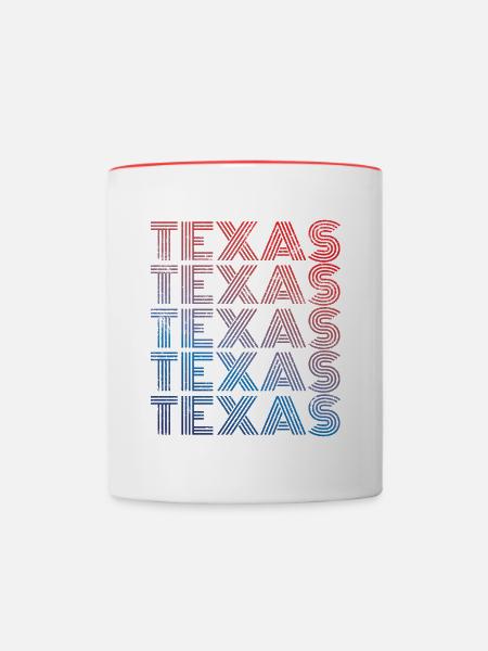 Texas Retro - Tasse zweifarbig - Weiß/Rot
