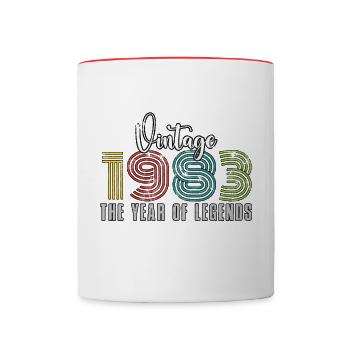 1983 Vintage - Tasse zweifarbig - Weiß/Rot - Vorne