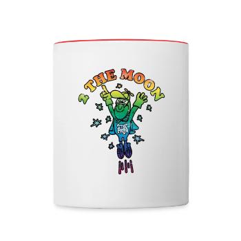 To the moon - Contrasting Mug - white/red - Front