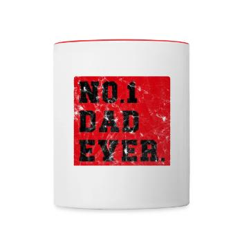 No.1 Dad ever - Tasse zweifarbig - Weiß/Rot - Vorne