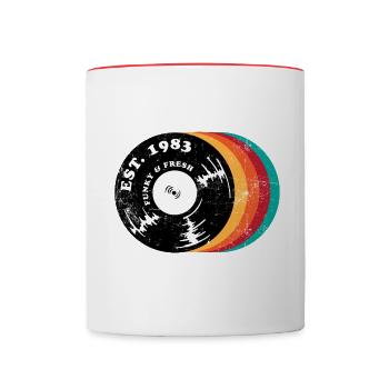 1983 40e anniversaire - Mug contrasté - blanc/rouge - Devant