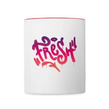 Fresh Graffiti - Contrasting Mug - white/red - Front
