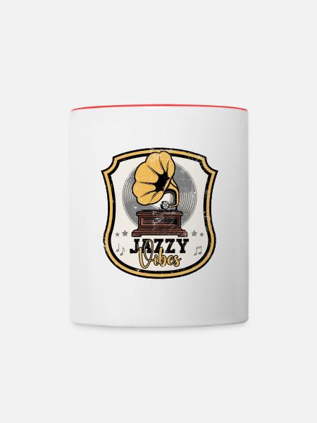 Cooles Jazzy Vibes Geschenk - Tasse zweifarbig - Weiß/Rot