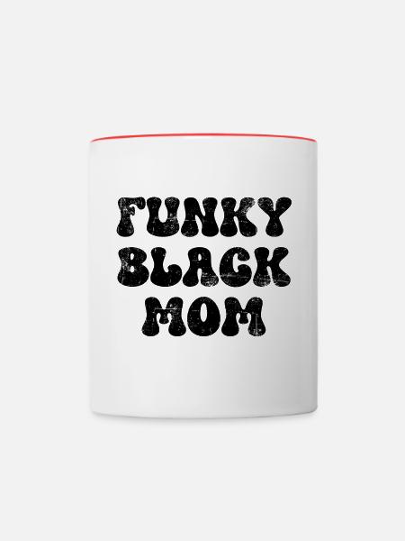 Funky Black Mom - Tasse zweifarbig - Weiß/Rot