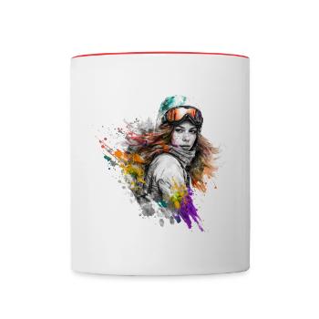 Ski Lady - Contrasting Mug - white/red - Front