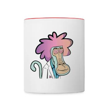 80s Miami Vice Baboon Dancer - Tasse zweifarbig - Weiß/Rot - Vorne