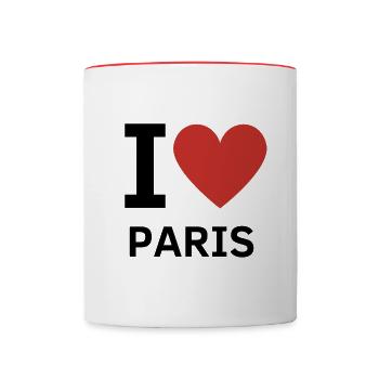 i love paris - Mug contrasté - blanc/rouge - Devant