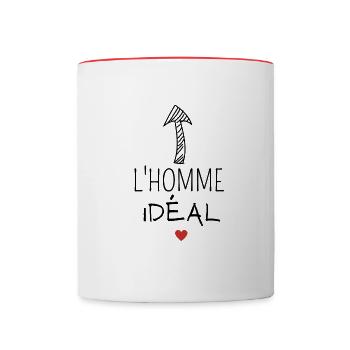 L'Homme Idéal coeur - Mug contrasté - blanc/rouge - Devant