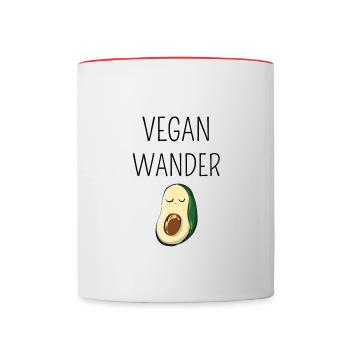 Vegan Wander - Contrasting Mug - white/red - Front