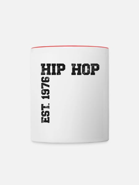 Hip Hop Est. 1976 - Tasse zweifarbig - Weiß/Rot