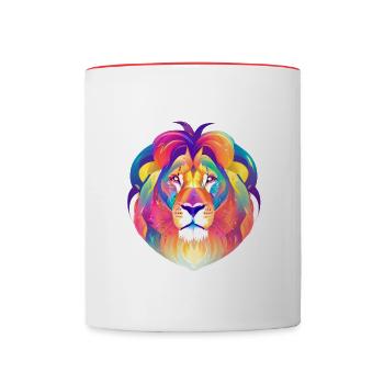 Aquarelle Leo Aquarelle - Mug contrasté - blanc/rouge - Devant