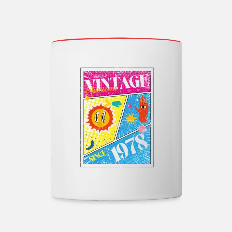 Annata 1978 - Tazze bicolor - bianco/rosso