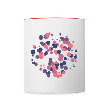 Abstrakte Kreise Muster - Tasse zweifarbig - Weiß/Rot - Vorne