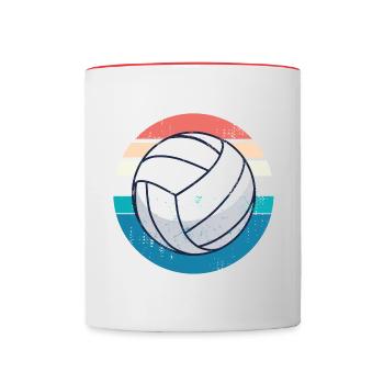 Volleyball Retro - Tasse zweifarbig - Weiß/Rot - Vorne