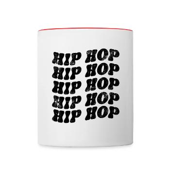 Hip Hop Rap - Contrasting Mug - white/red - Front