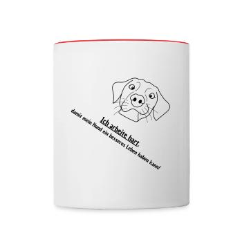 Arbeitstier! - Tasse zweifarbig - Weiß/Rot - Vorne