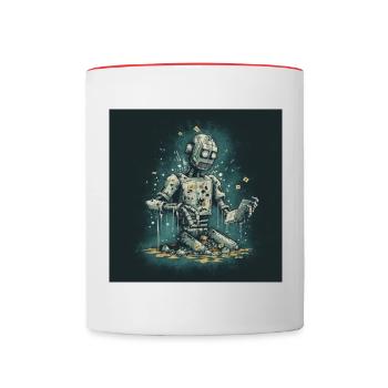 Profit Through Artistic Rebellion - Contrasting Mug - white/red - Front