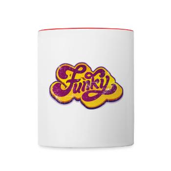 Funky Musik - Tasse zweifarbig - Weiß/Rot - Vorne