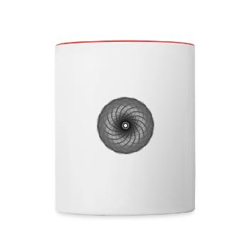 Illusion de cercle - Mug contrasté - blanc/rouge - Devant