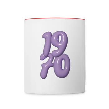Années 1970 - Mug contrasté - blanc/rouge - Devant
