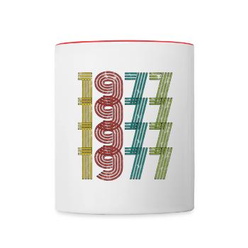 Vintage 1977 - Contrasting Mug - white/red - Front