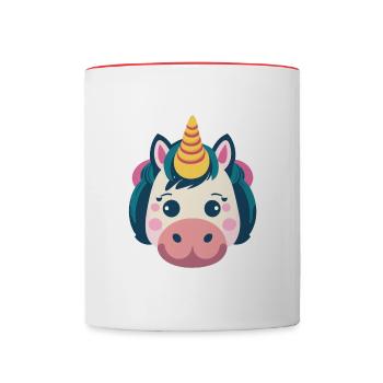 Cute Unicorn - Contrasting Mug - white/red - Front