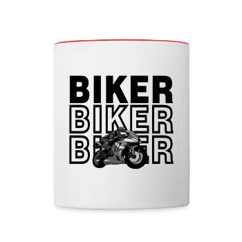 Sport Biker (Black and White) - Mug contrasté - blanc/rouge - Devant