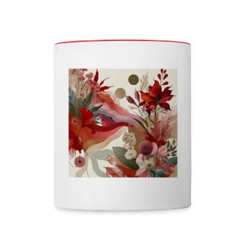 Colourful Autumn Harmony - Contrasting Mug - white/red - Front