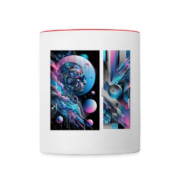 Neon Zukunftstraum 01 - Tasse zweifarbig - Weiß/Rot - Vorne