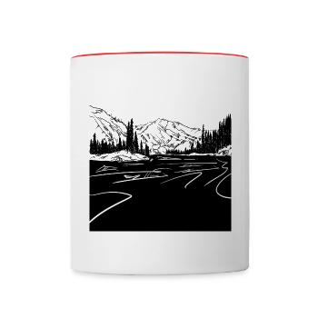 Mountain worlds - Contrasting Mug - white/red - Front