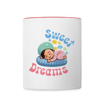 Sleep T-Shirt - Sweet Dreams - Contrasting Mug - white/red - Front