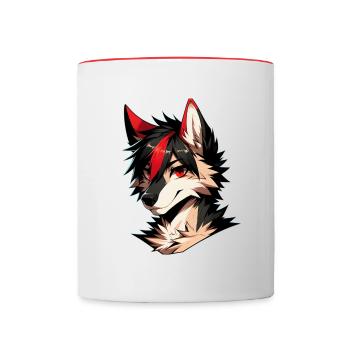 Pelziger Fritolo - Tasse zweifarbig - Weiß/Rot - Vorne