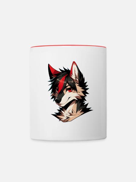 Furry Fritolo - Contrasting Mug - white/red