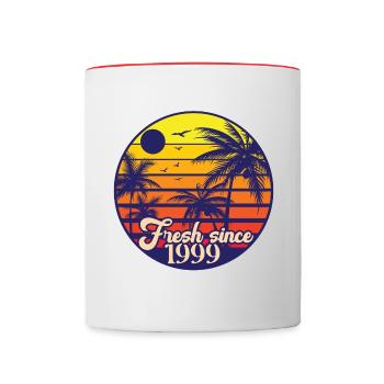 1999 Année de naissance Millésime - Mug contrasté - blanc/rouge - Devant