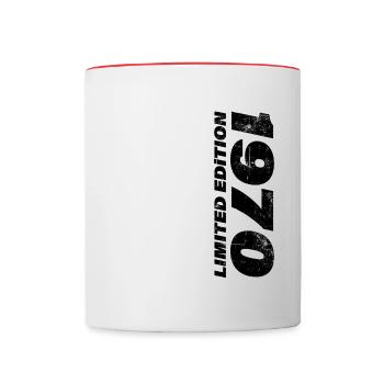 Années 1970 - Mug contrasté - blanc/rouge - Devant