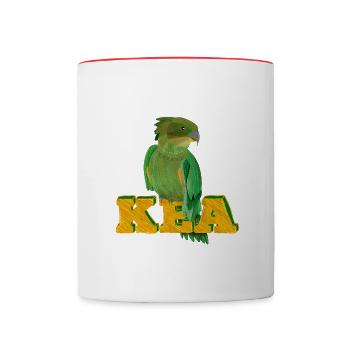 Kea-Berg-Papagei - Tasse zweifarbig - Weiß/Rot - Vorne