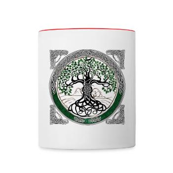Enchanted Celtic Forest - Contrasting Mug - white/red - Front