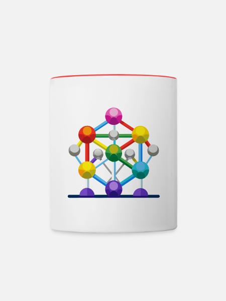 Atomium - Tasse zweifarbig - Weiß/Rot