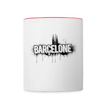 Barcelona-Logo - Tasse zweifarbig - Weiß/Rot - Vorne