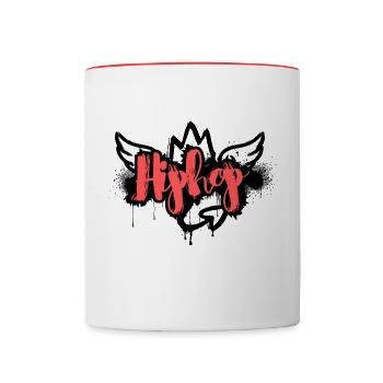 Urbanes HipHop-Logo - Tasse zweifarbig - Weiß/Rot - Vorne