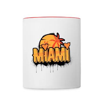 Miami Urban Logo - Contrasting Mug - white/red - Front