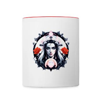 Beautiful Mysterious Women - Contrasting Mug - white/red - Front