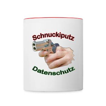 Damenpistole Datenschutz Triggern - Tasse zweifarbig - Weiß/Rot - Vorne