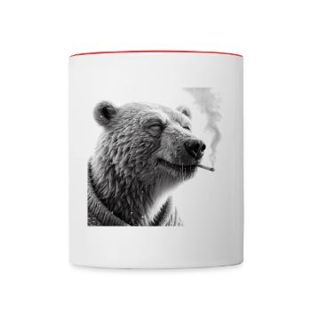 Eisbär - Tasse zweifarbig - Weiß/Rot - Vorne