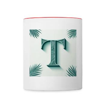 Big T - Tasse zweifarbig - Weiß/Rot - Vorne