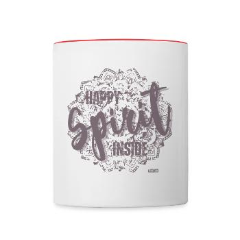 Happy Spirit Inside grey - Tasse zweifarbig - Weiß/Rot - Vorne